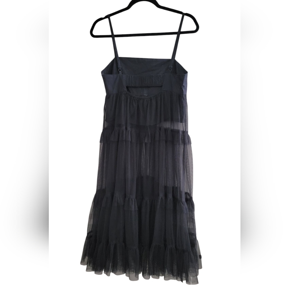 Anthropologie Maeve Black Sheer Tiered Tulle Dress | XS - Picture 7 of 9